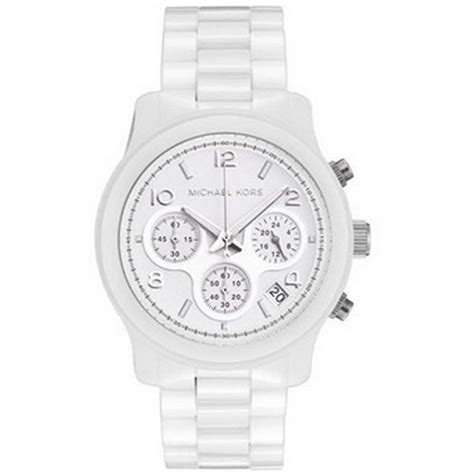 michael kors damenuhr weiß mk5161|Michael Kors Ceramic Chronograph Quartz White Dial Ladies .